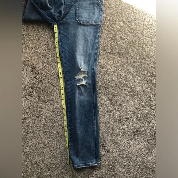 Madewell Skinny Overalls in Adrian Wash Blue Denim Size Small Distressed - Picture 13 of 16